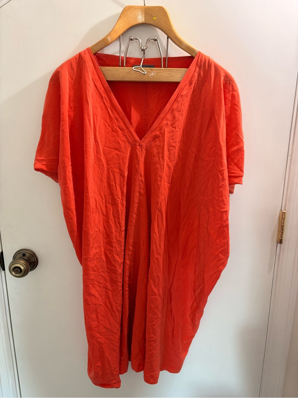Vince Bright Red V-Neck Tunic